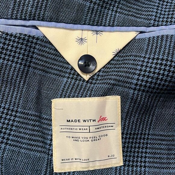 Scotch & Soda Double-Breasted Check Blazer in Blue, NWT, Size XXL - Picture 6 of 10